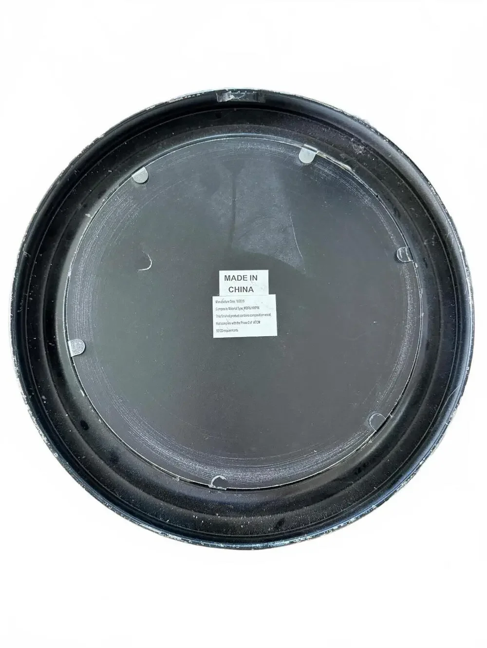 Vintage Round Convex Wall Mirror with Black Frame